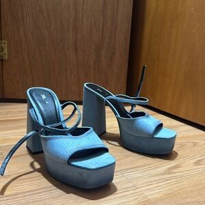 Zara chunky denim Heels